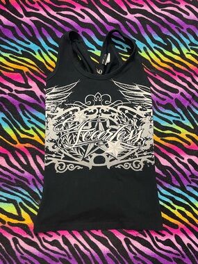 Y2K grunge goth rare vintage Fearless corset lace up racerback tank top